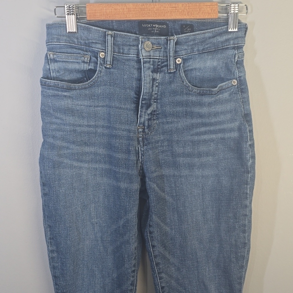 Lucky BRAND JEANS women's Size 8  Blue Ankle High Rise Skinny Bridgette Boho - Picture 2 of 16